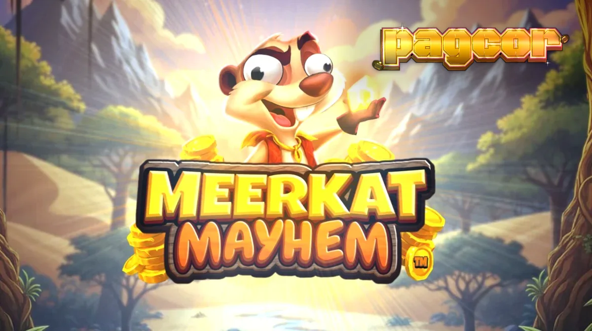 Isang makulay na eksena mula sa Meerkat Mayhem slot na nagpapakita ng mga meerkat sa gitna ng disyerto.